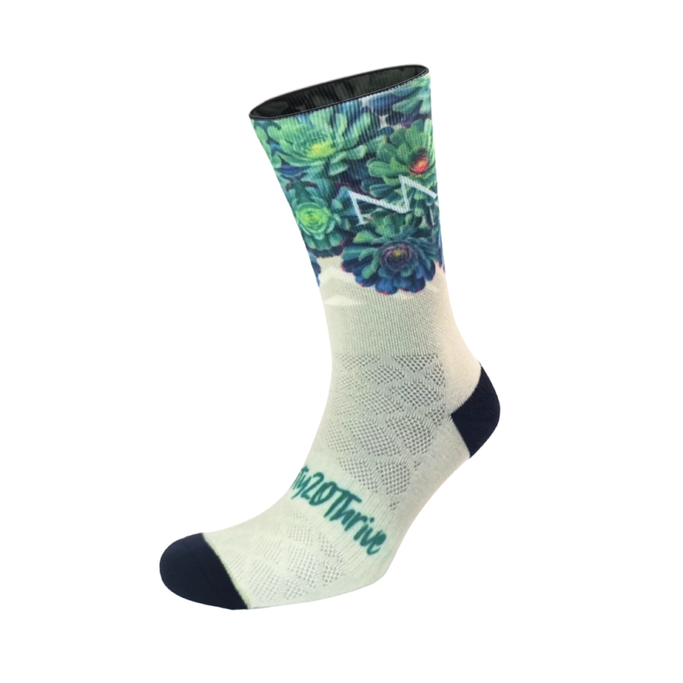Twenty20Thrive Succulent Print Crew Cut Socks