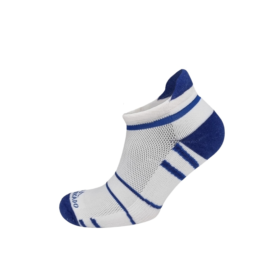 Activewear Half Cushion XLow Cut Socks with Lip in Blue/White