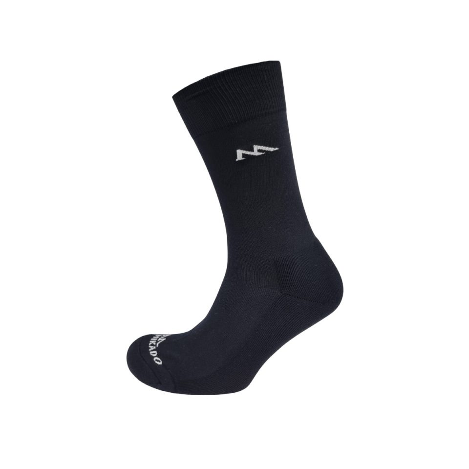 Polyester Activewear Crew Cut Sock: Half cushion Black with Mikado Logo