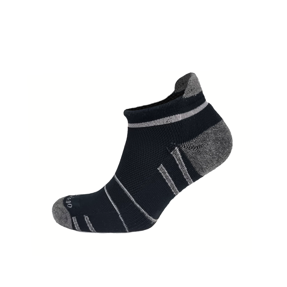 Activewear Half Cushion XLow Cut Socks with Lip in Grey/Black