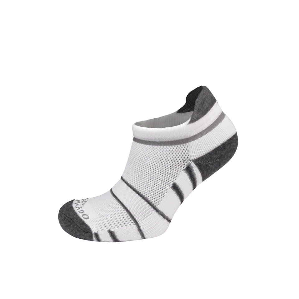 Activewear Half Cushion XLow Cut Socks with Lip in Grey/White