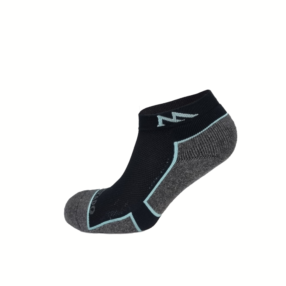 Activewear Half Cushion Polyester Xlow Cut Socks - Black/Grey